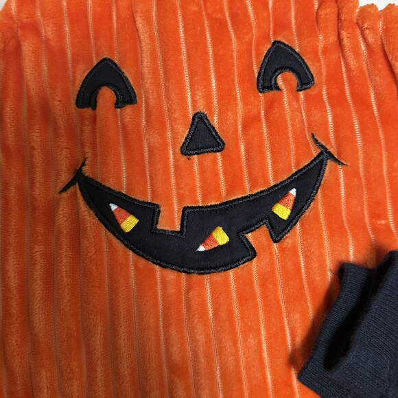Baby Starters Pumpkin Romper w/ Striped Leg Warmers 3M Halloween Costume - Picture 2 of 8